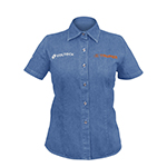 [61102] Camisa de mezclilla para dama, manga corta talla M, Truper CAM-MEZ-DCM