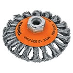 [14188] Carda tipo cónico 4' alambre trenzado, eje M14, Truper CATR-4EM