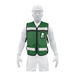 [14664] Chaleco brigadista con cintas reflejantes, color verde CHS-900V