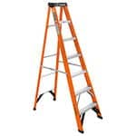 [100226] Escalera de tijera, tipo ll, 6 peldaños, fibra de vidrio EST-26FV