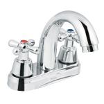 [49692] Mezcladora cromo 4' para lavabo, nariz curva, cruceta, Aqua AQM-51