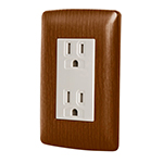 [49809] Contacto dúplex aterrizado, color madera, línea Italiana  CODO-IM