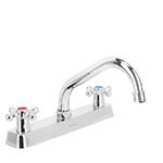 [45611] Mezcladora 8' p/fregadero, cuello corto, manerales cruceta F-317E