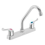 [45514] Mezcladora plástica 8' cuello corto para fregadero, palanca FP-317P