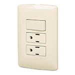 [48668] Placa armada 2 contactos e interruptor,marfil,línea Italiana PA-APCO-I3