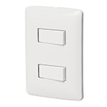 [46461] Placa armada, 2interruptores sencillos,blanco,línea Italiana PA-APDO-IB