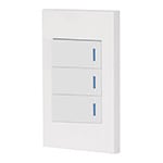 [45599] Placa armada 3 interruptores, 1 módulo, Española, blanco PA-APTR-EB