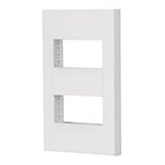 [47063] Placa 2 ventanas, 1 módulo, línea Española, color blanco PPDO-EB