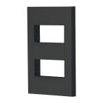 [47998] Placa 2 ventanas, 1 módulo, línea Española, color negro PPDO-EN
