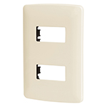[48089] Placa 2 módulos de ABS, línea Italiana, color marfil PPDO-I