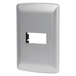[46397] Placa 1 módulo de ABS, línea italiana, color plata, Volteck PPSE-IP