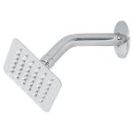 [47734] Regadera cuadrada 4', acero inox, con brazo, cromo, Túbig R-413