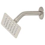 [47740] Regadera cuadrada 4', acero inox, con brazo, satín, Túbig R-413N
