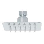 [47735] Regadera cuadrada 4', acero inox, sin brazo, cromo, Túbig R-413S