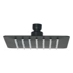 [47749] Regadera cuadrada 6', acero inox, sin brazo, negro, Túbig R-414SM