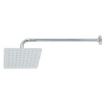 [47738] Regadera cuadrada 8', acero inox, con brazo, cromo, Túbig R-415