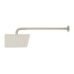 [47744] Regadera cuadrada 8', acero inox, con brazo, satín, Túbig R-415N