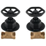 [46785] Juego manerales redondos, roscables p/regadera, negro, Foset TBE-061M