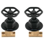 [46788] Juego manerales redondos, soldables p/regadera, negro, Foset TBE-661M