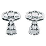 [46869] Juego de 2 manerales para mezcladora, volante, cromo, Tubig TBMM-61