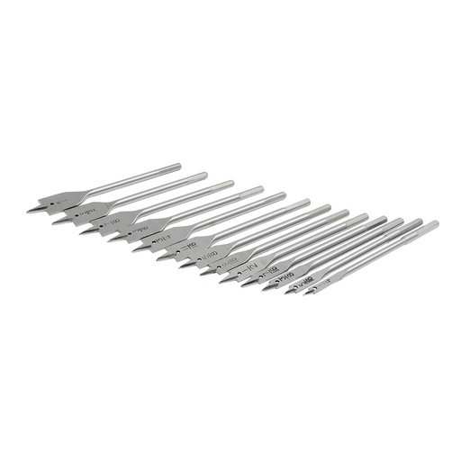 [JBP13] Juego  de 13 brocas para madera tipo manita plana zanco hexagonal