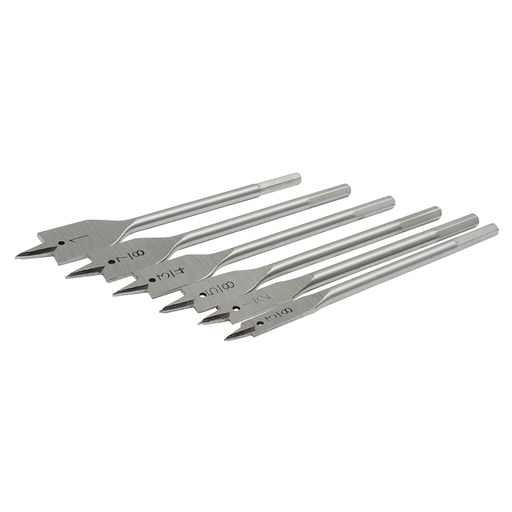 [JBP6] Juego  de 6 brocas para madera tipo manita plana zanco hexagonal