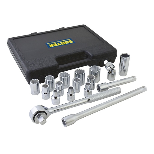 [F5800] Juego de dados y accesorios cuadro de 1/2" en pulgadas, 17 piezas