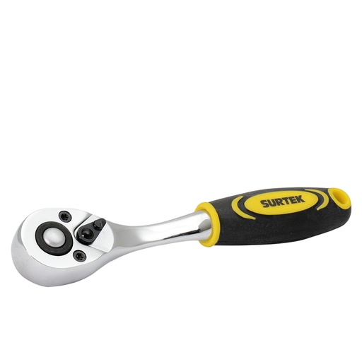 [F4449X] Matraca reversible para dado cuadro de 1/4", cabeza tipo pera, mango bimaterial