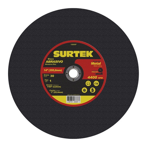 [123337] Disco abrasivo tipo 1 para metal 14" x 7/64"