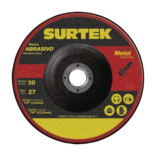 [123326] Disco abrasivo tipo 27 para metal 7" x 1/8"