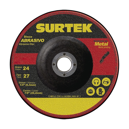 [123322] Disco abrasivo tipo 27 para metal 9" x 1/4"