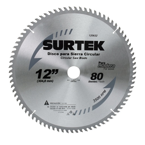 [120602] Disco para sierra circular para corte madera 40 dientes, 7-1/4"